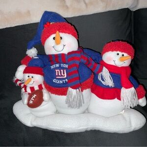 New York Giants Christmas Snowman Decor NWT. NY Giants Holiday.